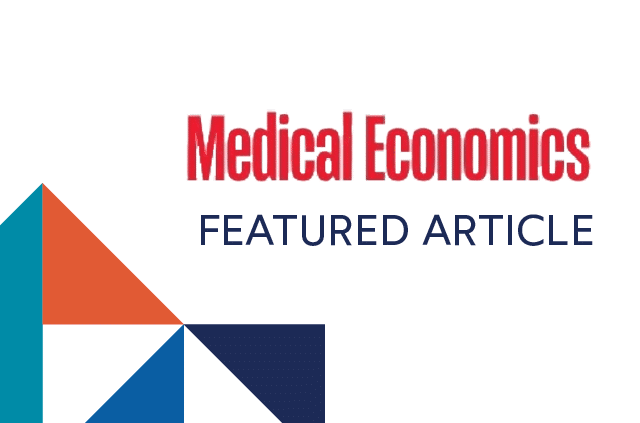 Graphic that reads "Medical Economics featured article"